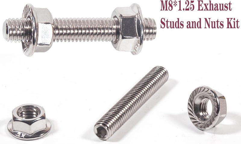 BEONEO M8*1.25 Exhaust Manifold Stud Nuts for Ford 5.4 F150 F250 Exhaust Studs and Nuts,Stainless Steel F-150 F-250 E150 E250 E350 Econoline Expedition Explorer Mustang Mercury 4.6L 5.4L N811313S431 48PCS. - Image 3